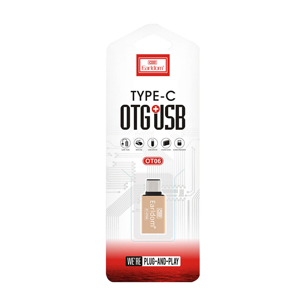 Преходник Earldom ET-OT06, USB F към Type-C OTG, Различни цветове - 40169