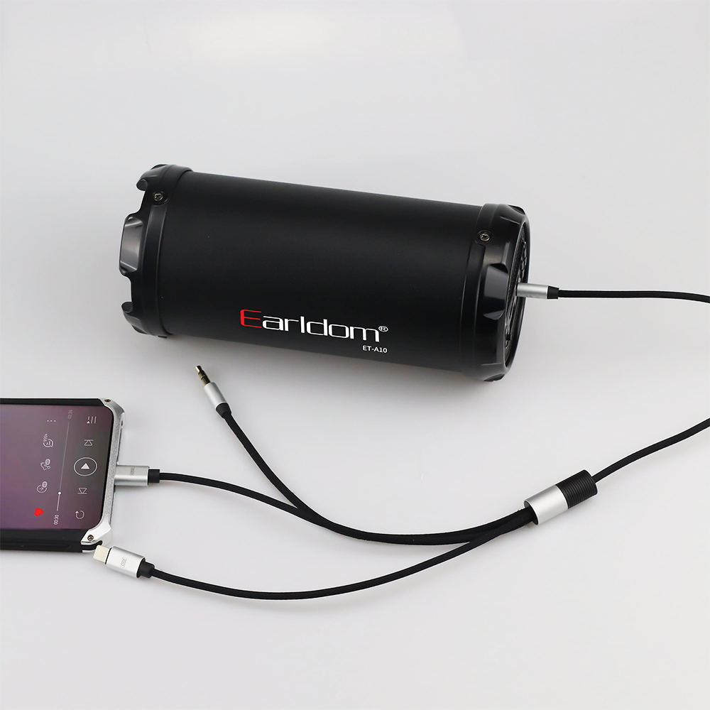 Аудио кабел Earldom ET-AUX09, 3.5mm към Lightning, Type-C, 3.5mm, 3в1, 1.2м, Черен - 40219