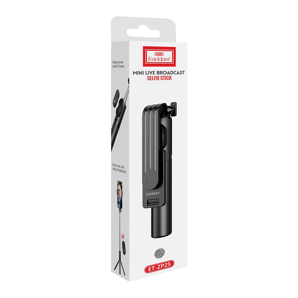 Селфи стик Earldom ET-ZP25, Bluetooth, 80см, Различни цветове - 40228