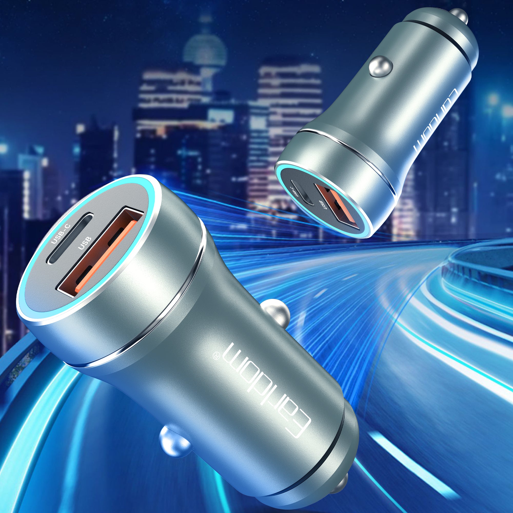 Зарядно устройство за кола Earldom ES-CC29, 30W, USB QC3.0, PD, С Lightning - PD кабел, Сребрист - 40352