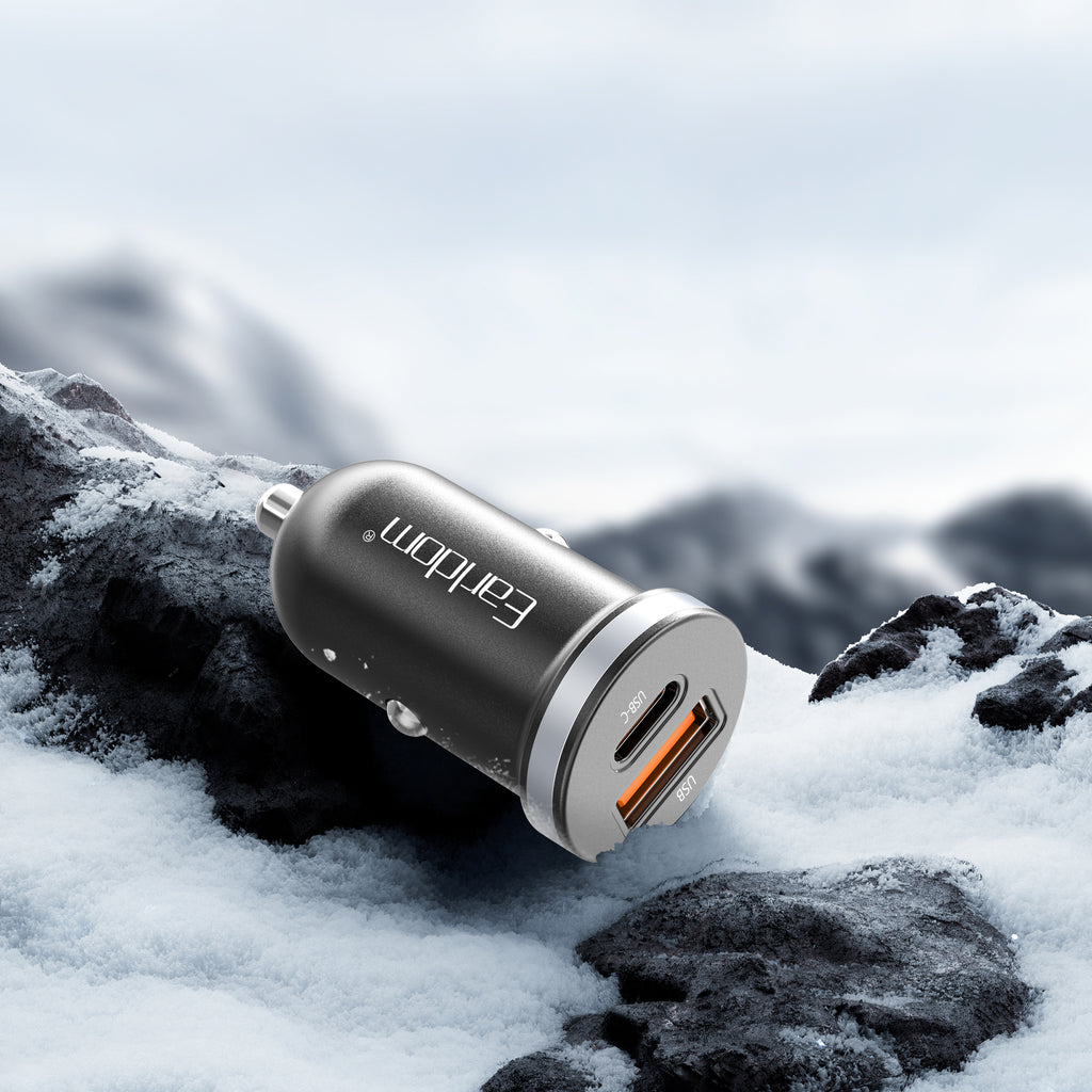Зарядно устройство за кола Earldom ES-CC27, 30W, USB, Type-C, Черен - 40353