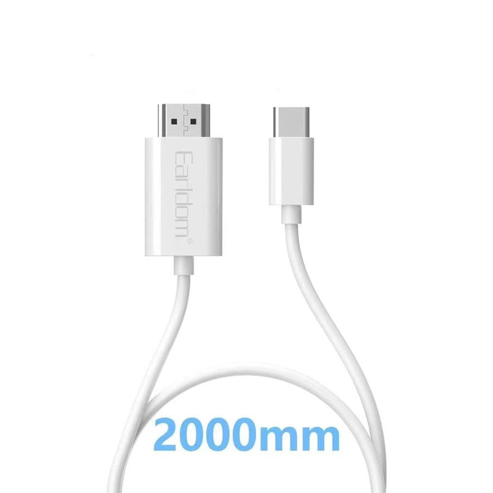 Кабел Earldom ET-W32, Type-C - HDMI 4K, 2м., Бял - 40375