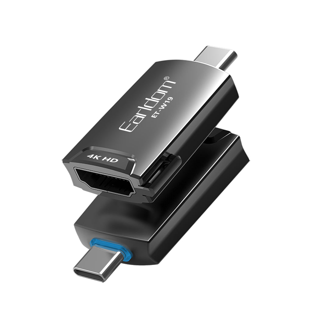 Преходник Earldom ET-W19 HDMI (F) към Type-C, HD 4K, Сив - 40376