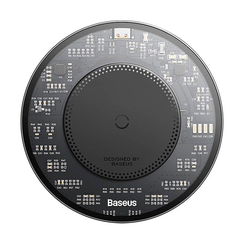 Безжично зарядно устройство Baseus Simple 2, Qi, 15W, Черен - 40381