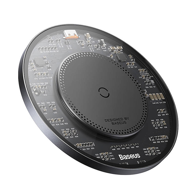 Безжично зарядно устройство Baseus Simple 2, Qi, 15W, Черен - 40381