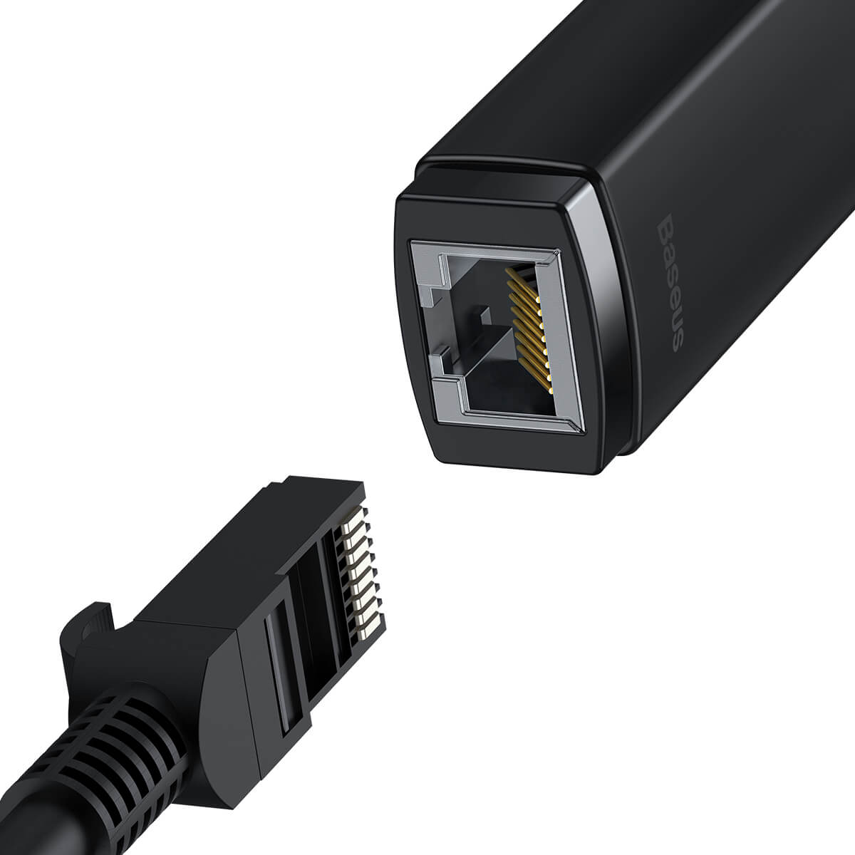 Мрежов адаптер Baseus Lite, Type-C към RJ45, 1000Mbps, Черен - 40387