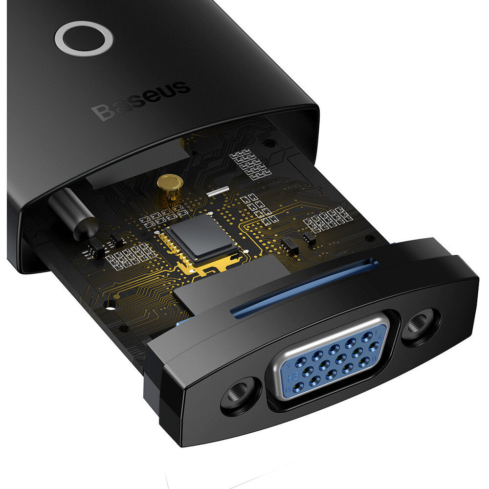 Преходник Baseus Lite, HDMI към VGA, Черен - 40388