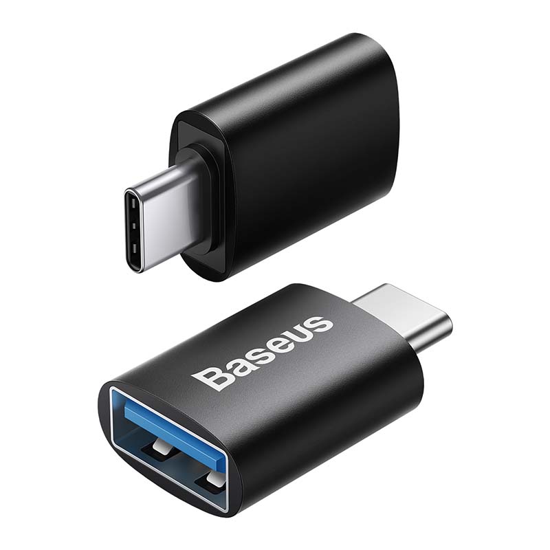 Преходник Baseus Ingenuity, USB F към Type-C, OTG, Черен - 40395