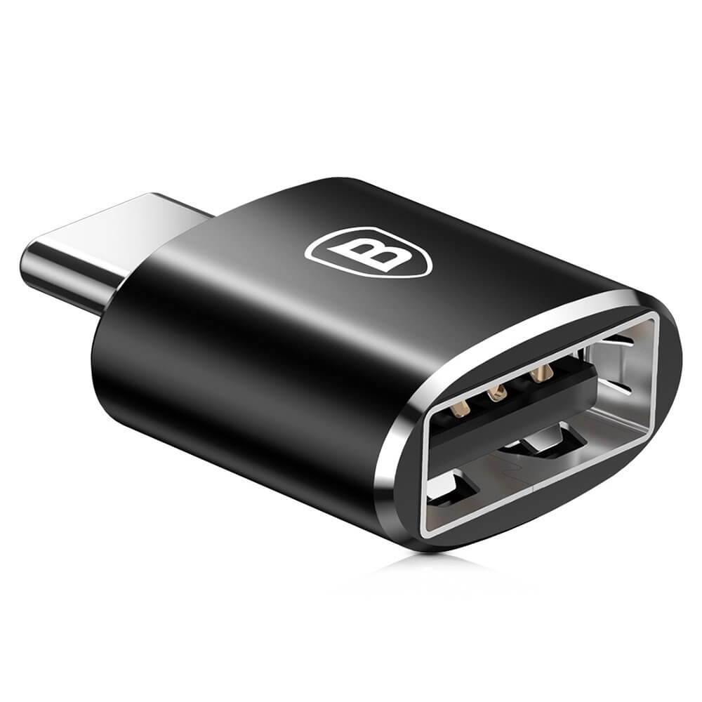 Преходник Baseus Mini, USB F към Type-C, OTG, Черен - 40397