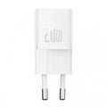 Мрежово зарядно устройство Baseus GaN5S Fast Charger 1C, 20W, 1 x Type-C F, Бял - 40407