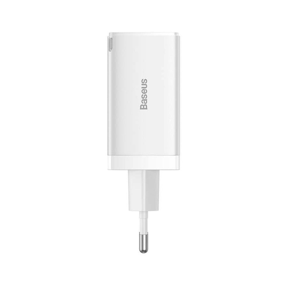 Мрежово зарядно устройство Baseus GaN5 Pro Fast, 65W, С PD кабел, Бял - 40410