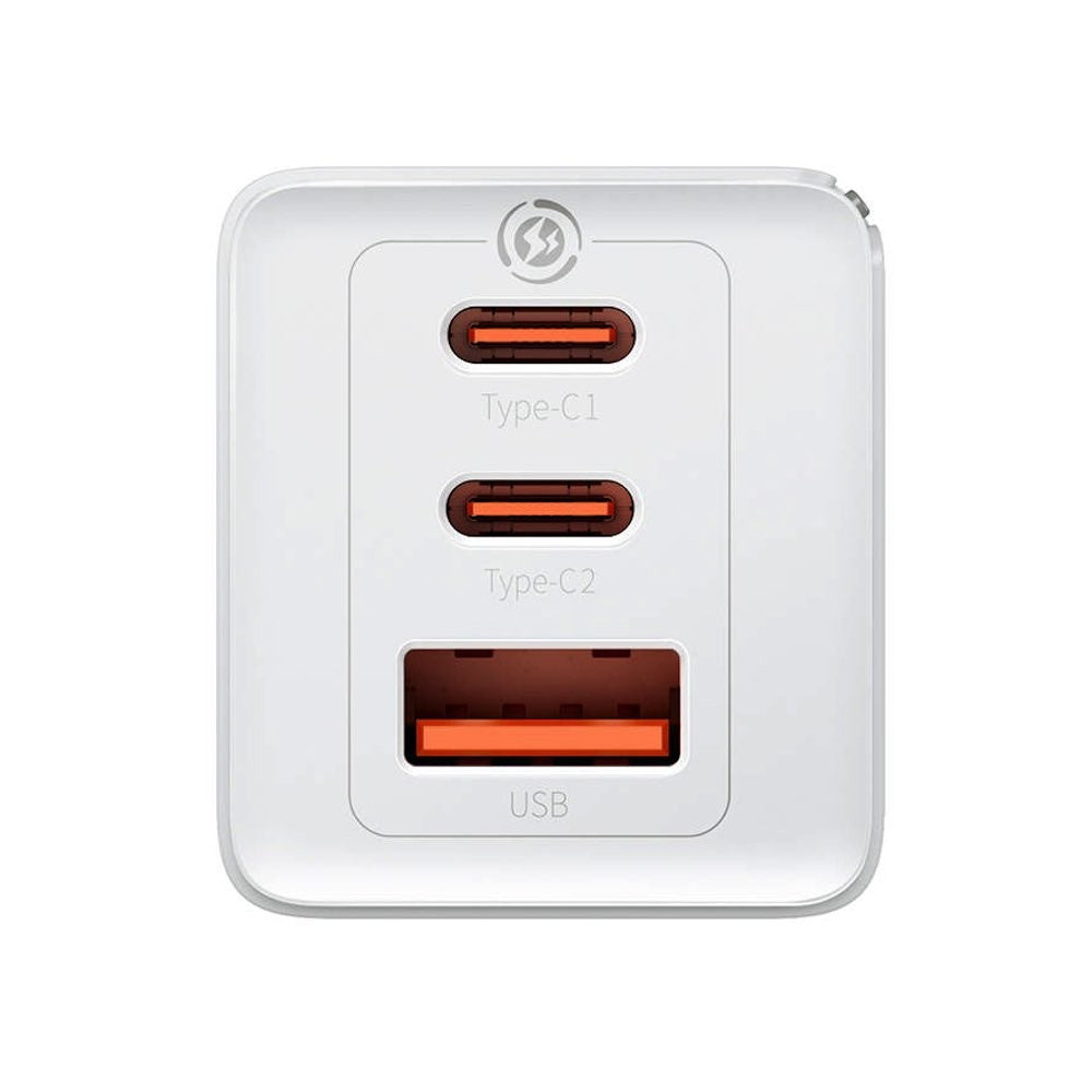 Мрежово зарядно устройство Baseus GaN5 Pro Fast, 65W, С PD кабел, Бял - 40410