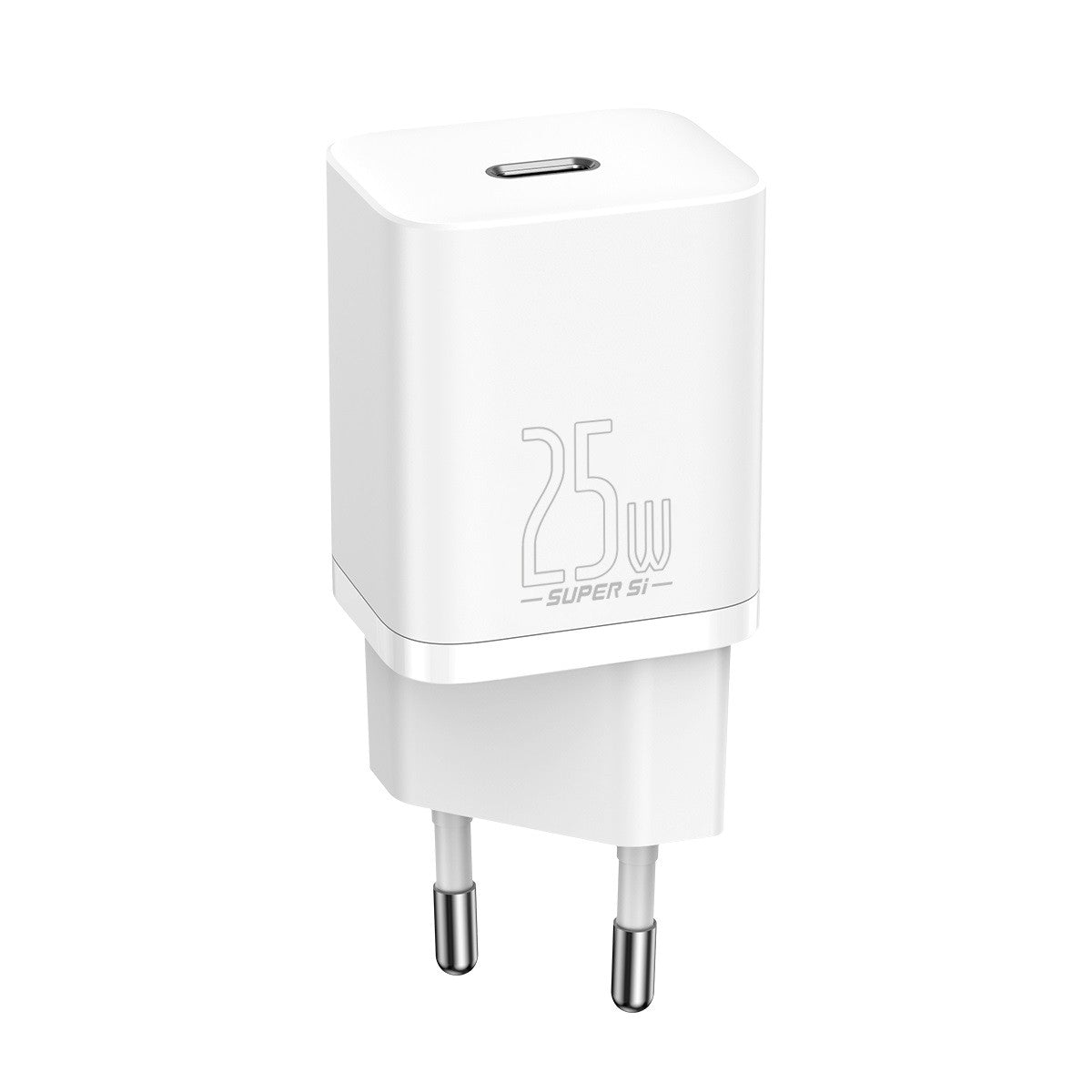 Мрежово зарядно устройство Baseus Super Si, 25W, С PD кабел, Бял - 40417