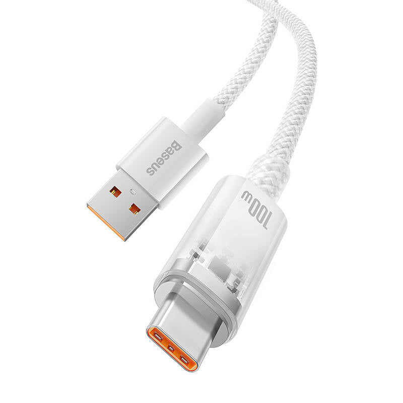 Кабел за данни Baseus Explorer, Type-C, 100W, 1.0m, Бял - 40440
