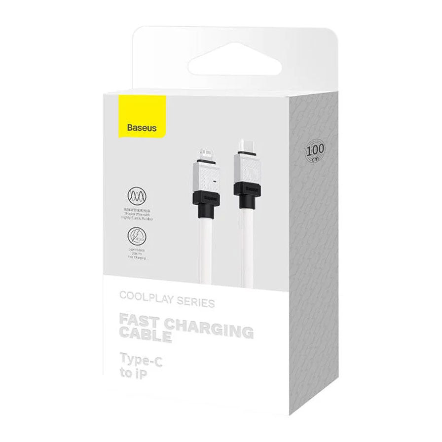 Кабел за данни Baseus CoolPlay, Type-C - Lightning, 20W, 1.0m, Бял - 40453