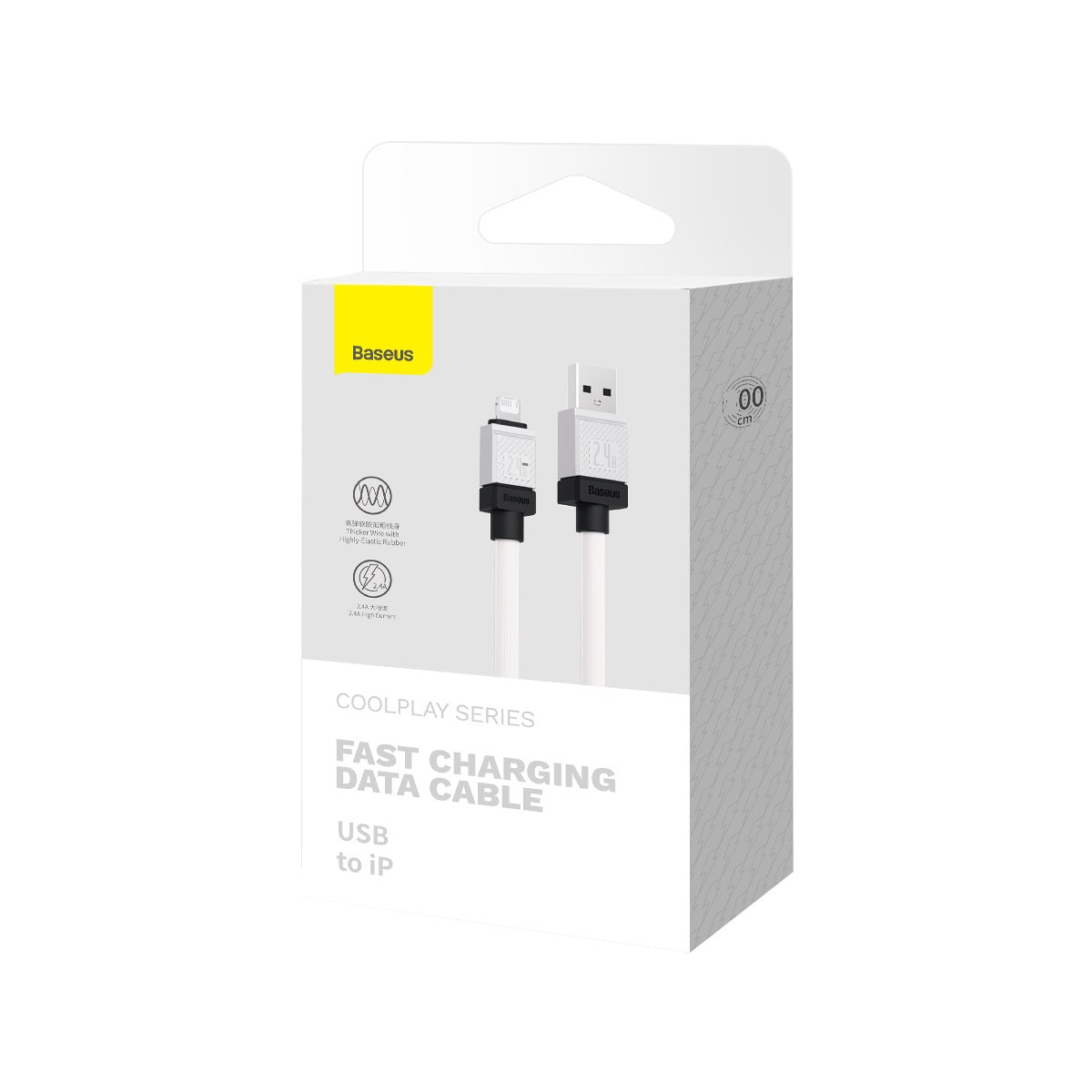 Кабел за данни Baseus CoolPlay, Lightning, 1.0m, Бял - 40454