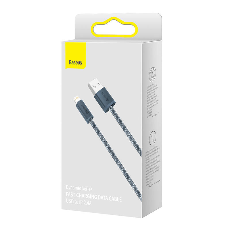 Кабел за данни Baseus Dynamic, Lightning, 1.0m, Сив - 40463