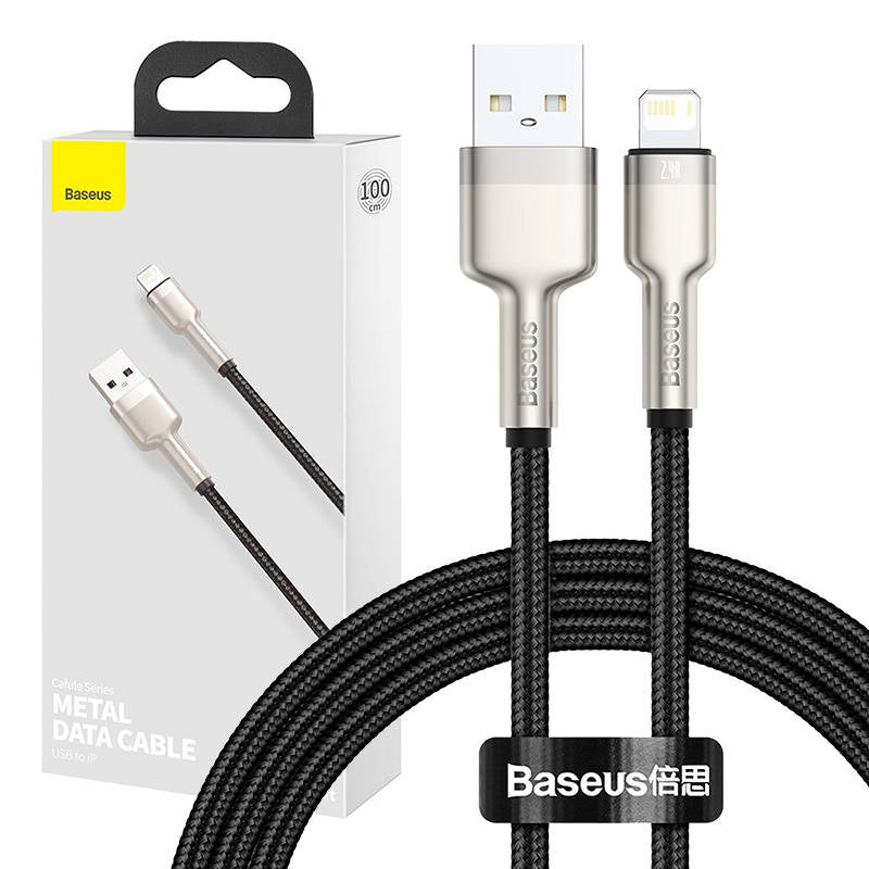 Кабел за данни Baseus Cafule, Lightning, 1.0m, Черен - 40473