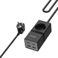 Удължител Earldom ES-SC21, 1 гнездо, CEE 7/3, 2 х USB F, 2 x USB-C, 1м., Черен - 40521