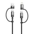 Кабел за данни DeTech DE-54UCI, 4в1 USB-Lightning/Type-C Type-C - Type-C, 1.0m, Черен - 40535