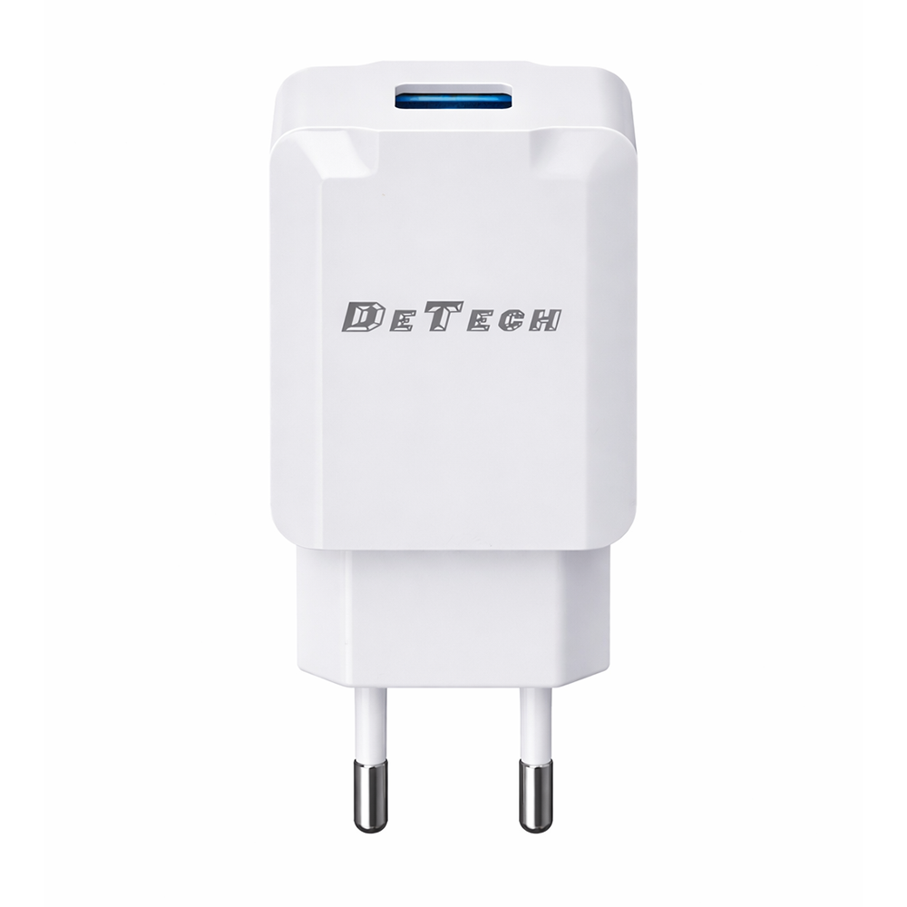 Мрежово зарядно устройство DeTech, DE-36, 5V/1A 220V, 1 x USB, Бял - 40537