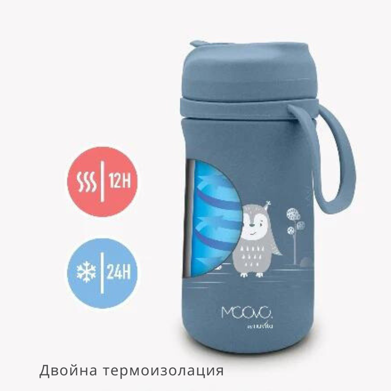 4440 Nuvita термос със сламка 350 ml Sage Green - снимка 6