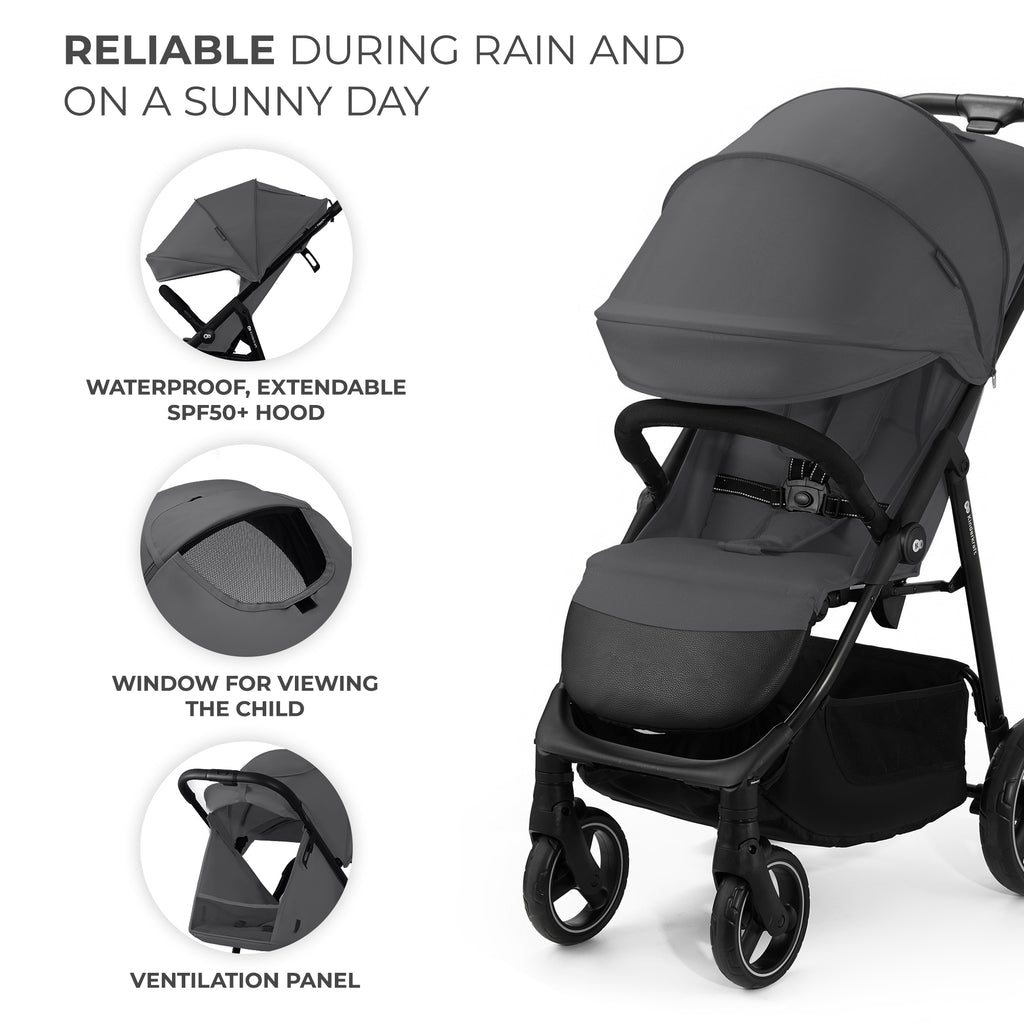 Kinderkraft TRIG 3 бебешка количка GRANITE GREY - снимка 4