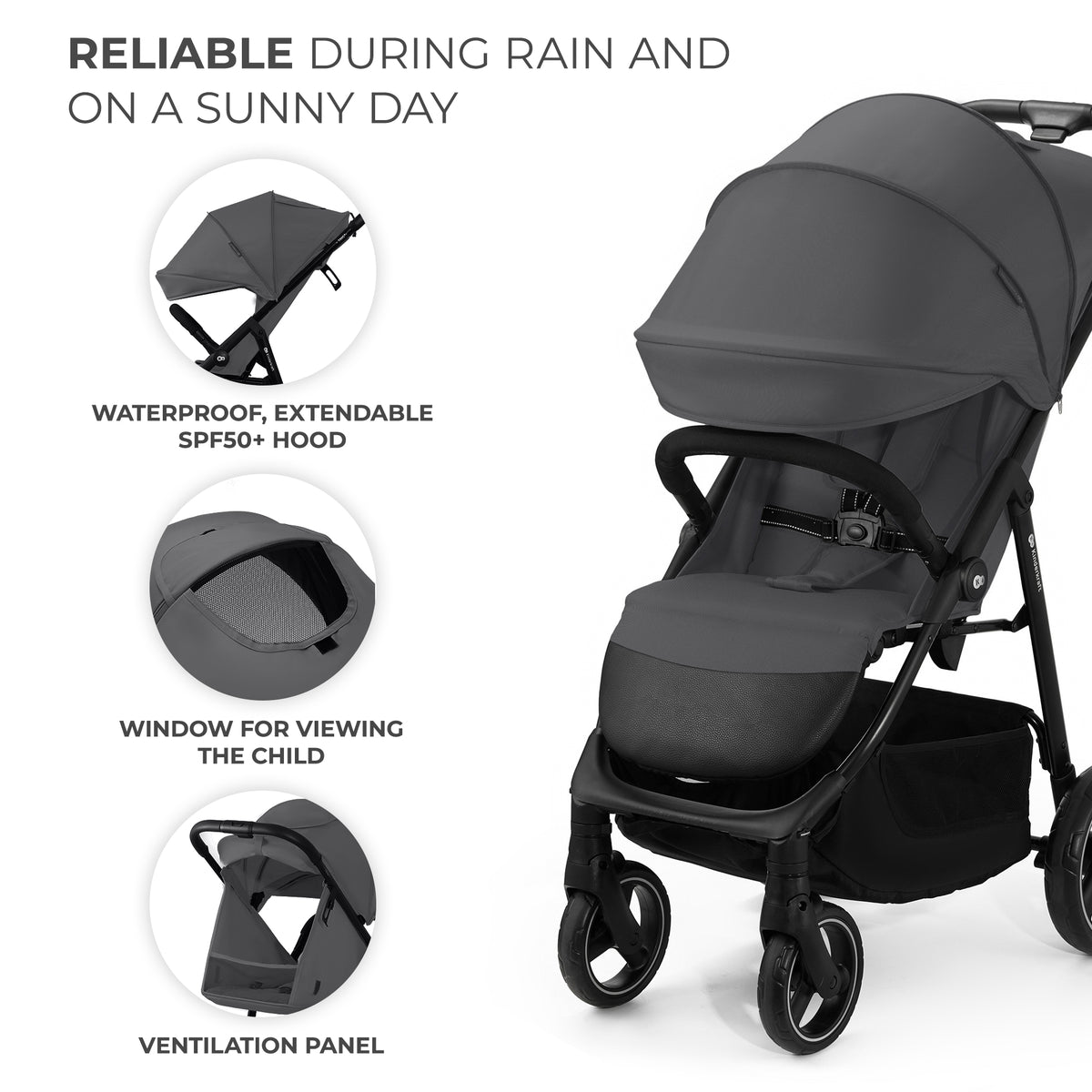 Kinderkraft TRIG 3 бебешка количка GRANITE GREY - снимка 4