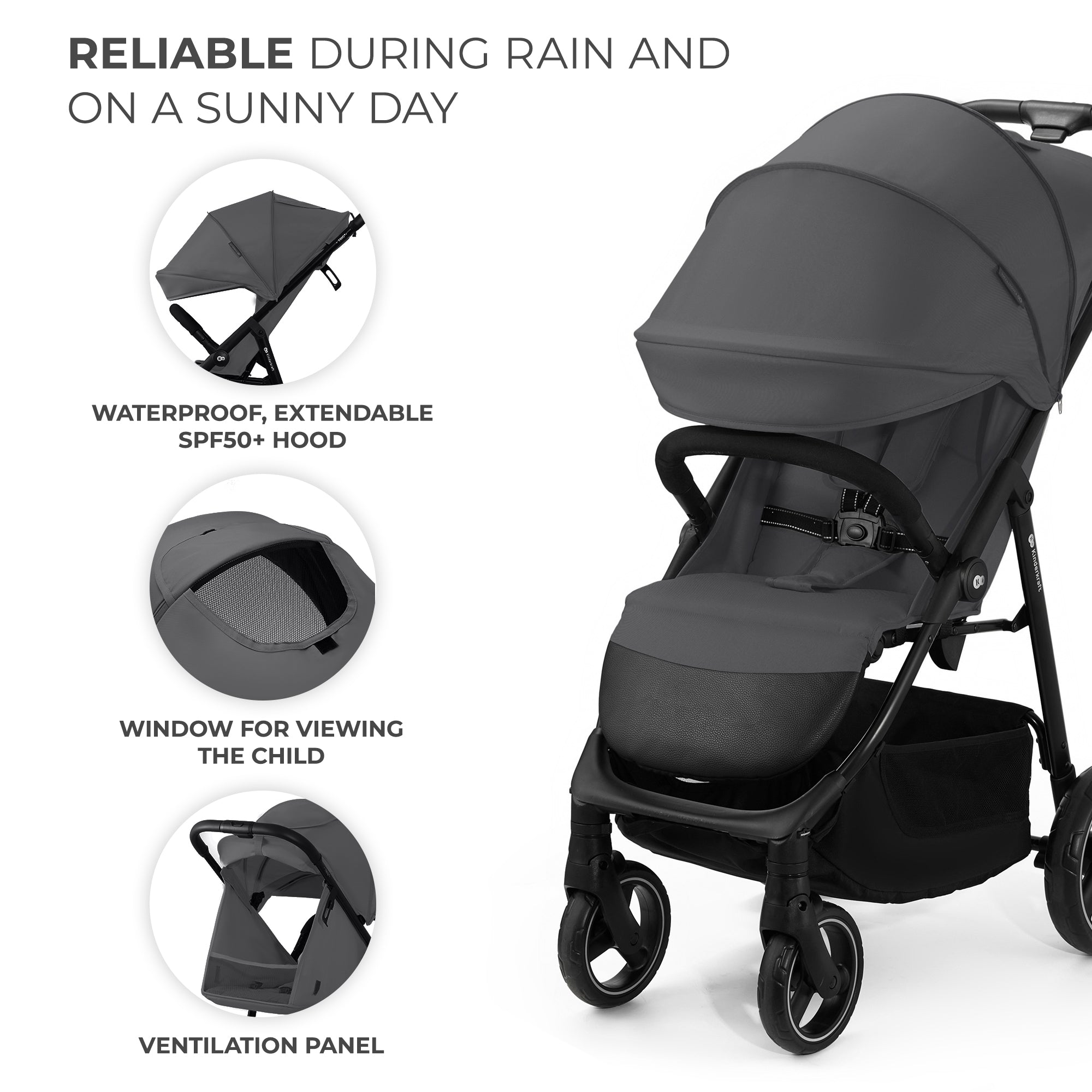 Kinderkraft TRIG 3 бебешка количка GRANITE GREY - снимка 4