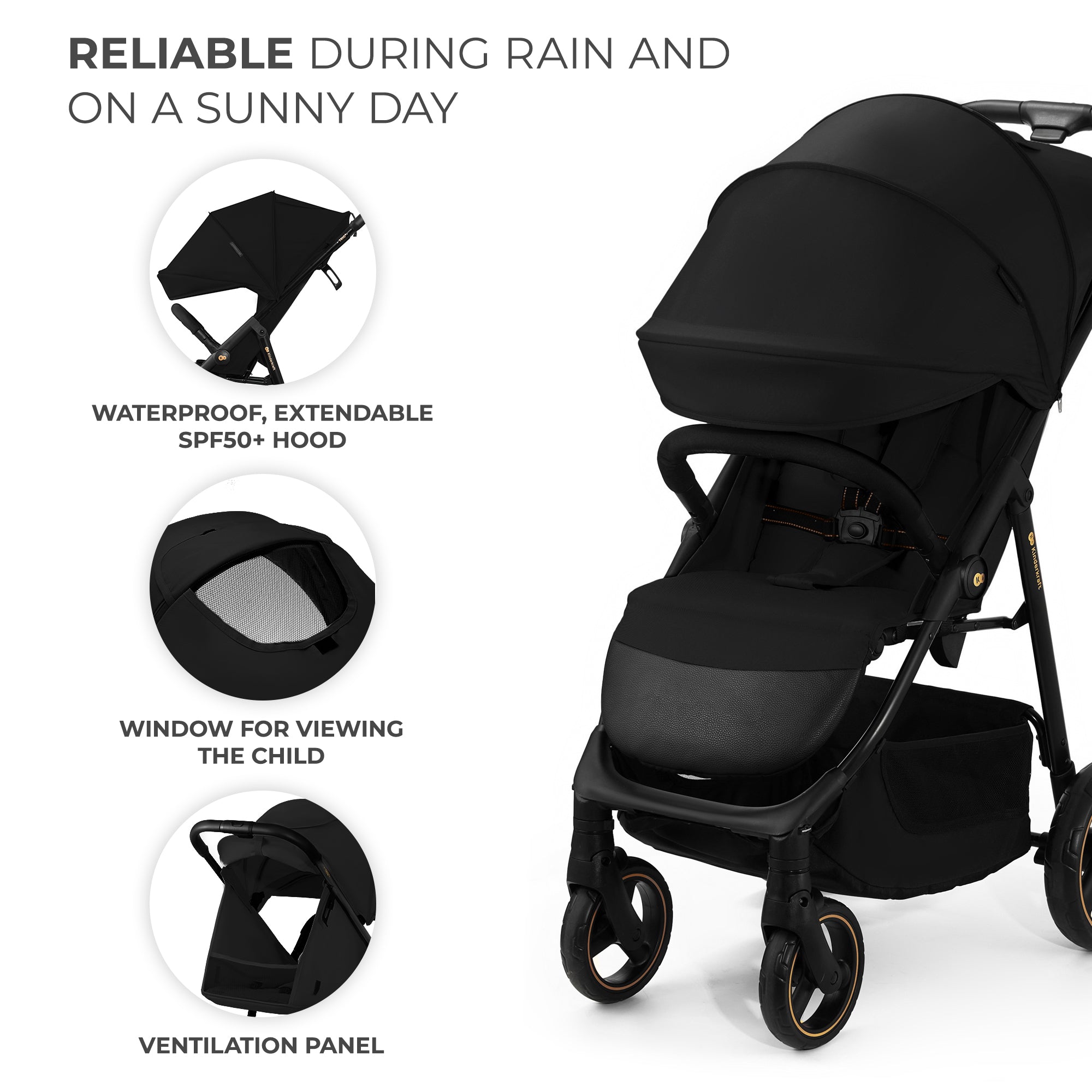 Kinderkraft TRIG 3 бебешка количка ONYX BLACK - снимка 2