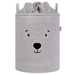 Букле кош за съхранение на играчки xl с връзка, сиво мече