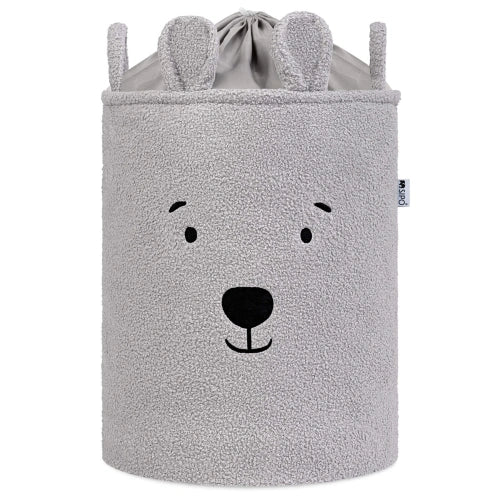 Букле кош за съхранение на играчки xl с връзка, сиво мече