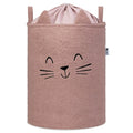 Кош за съхранение на играчки xl с връзка, розова котка