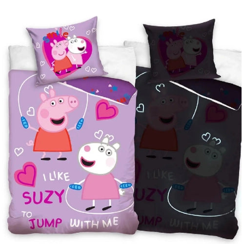 Светещ спален комплект Peppa Pig Love 140*200 / 65*65