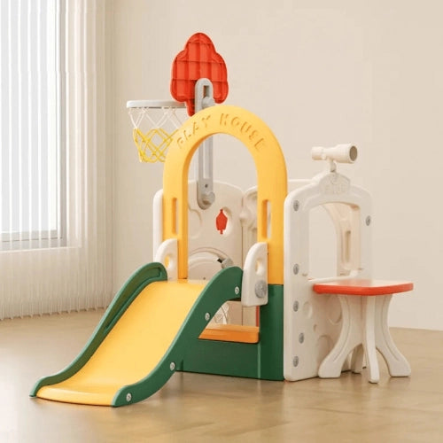 Детска пързалка с маса, баскетбол и футбол Play Housе