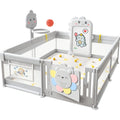 Детска ограда Animal World – Grey с магнитна дъска и кош