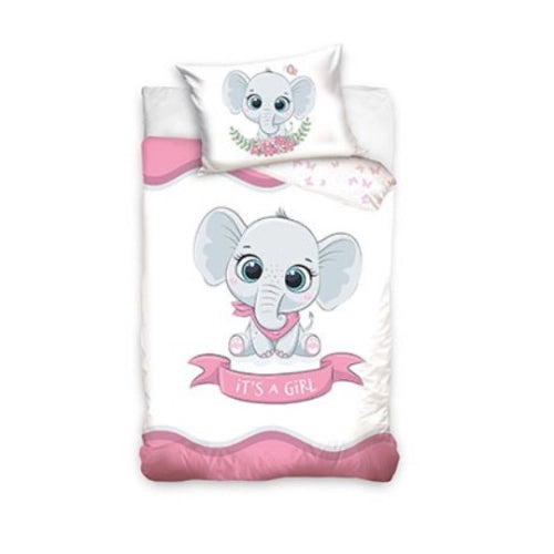 Бебешки спален комплект Little Elephant Pink - 2 части