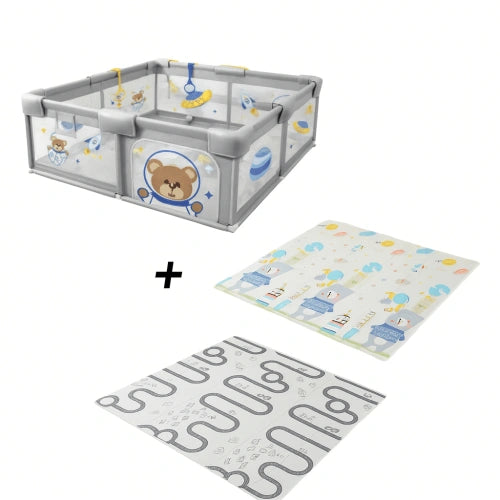 BearBuddies PlayYard – бебешка кошара с килим 120x120 см