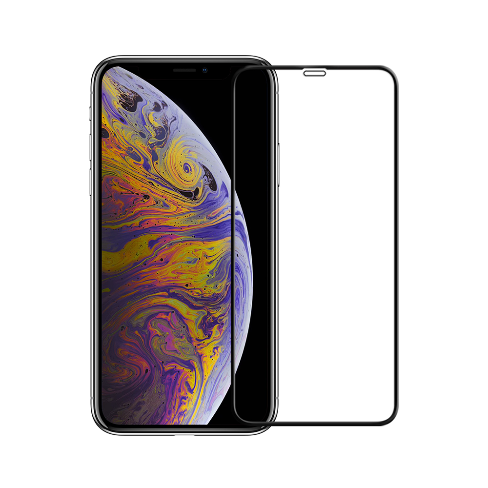 Стъклен протектор за целия дисплей DeTech, за iPhone XS Max / 11 Pro Max, 2.5D, 0.3 mm, Черен - 52475