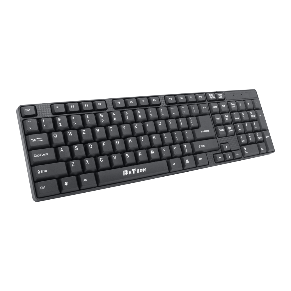 Клавиатура DeTech DE6081, USB, Черен - 6081