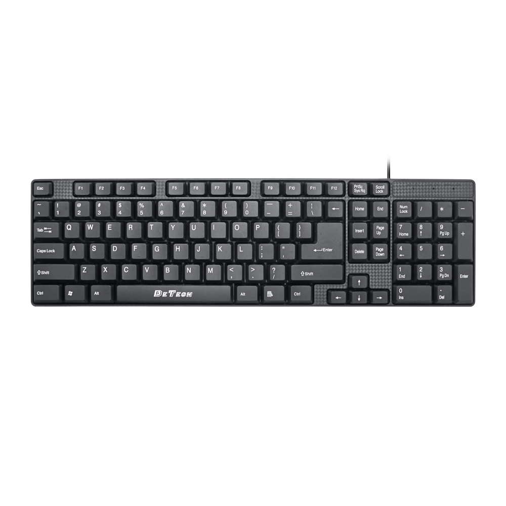 Клавиатура DeTech DE6081, USB, Черен - 6081