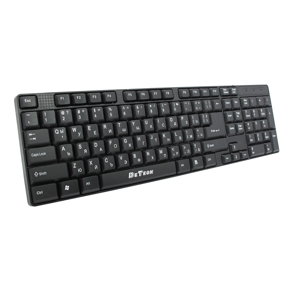 Клавиатура DeTech DE6079, USB, Кирилизирана, Черен - 6079