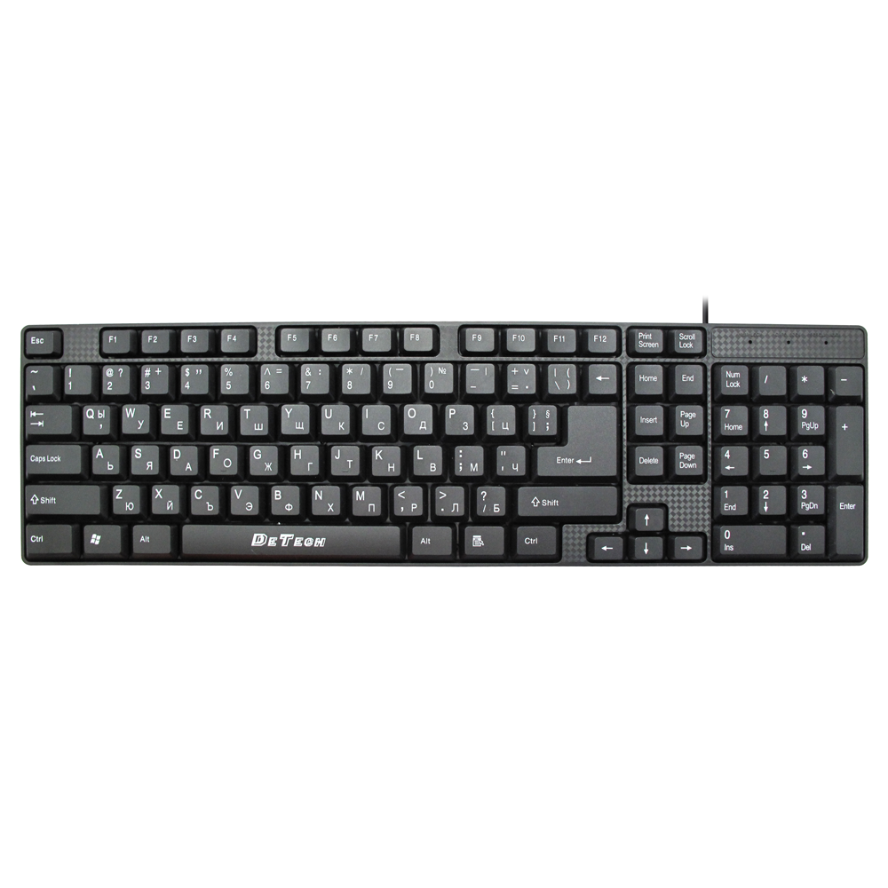 Клавиатура DeTech DE6079, USB, Кирилизирана, Черен - 6079