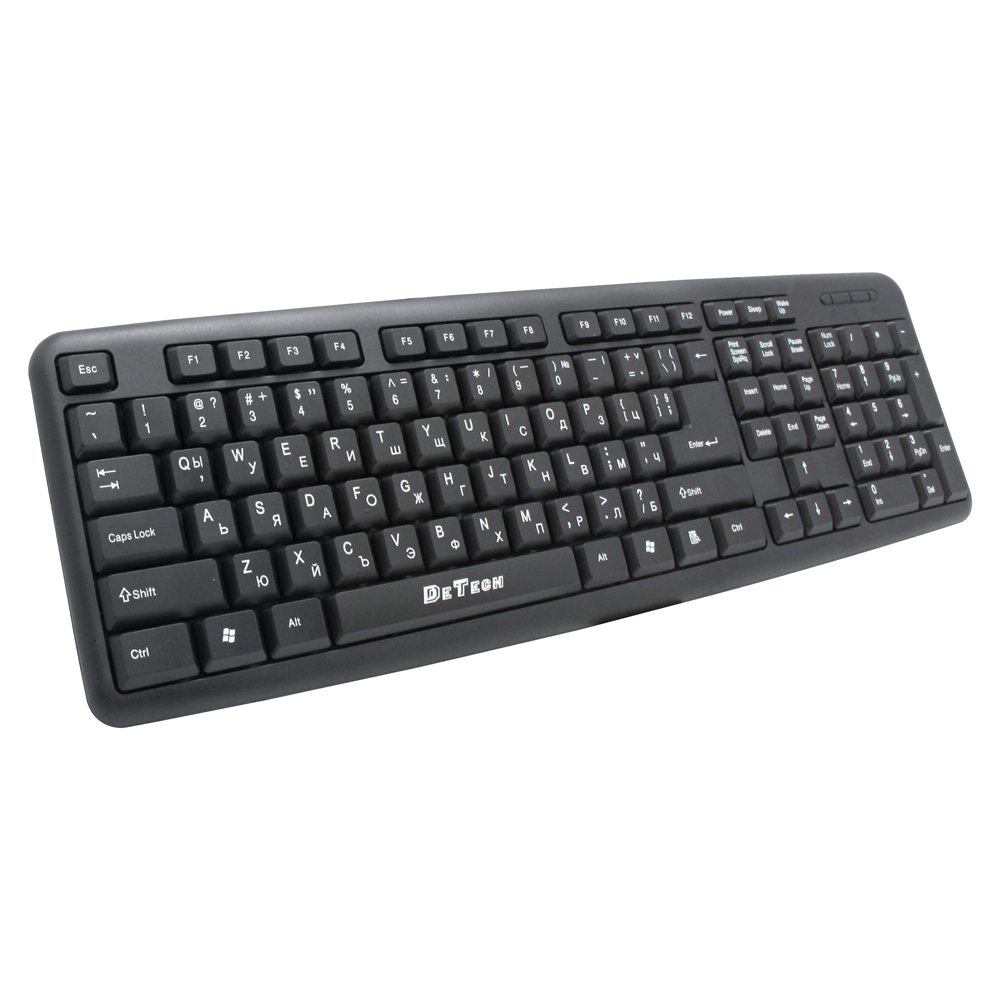 Клавиатура DeTech DE6083, PS2, Кирилизирана, Черен - 6083