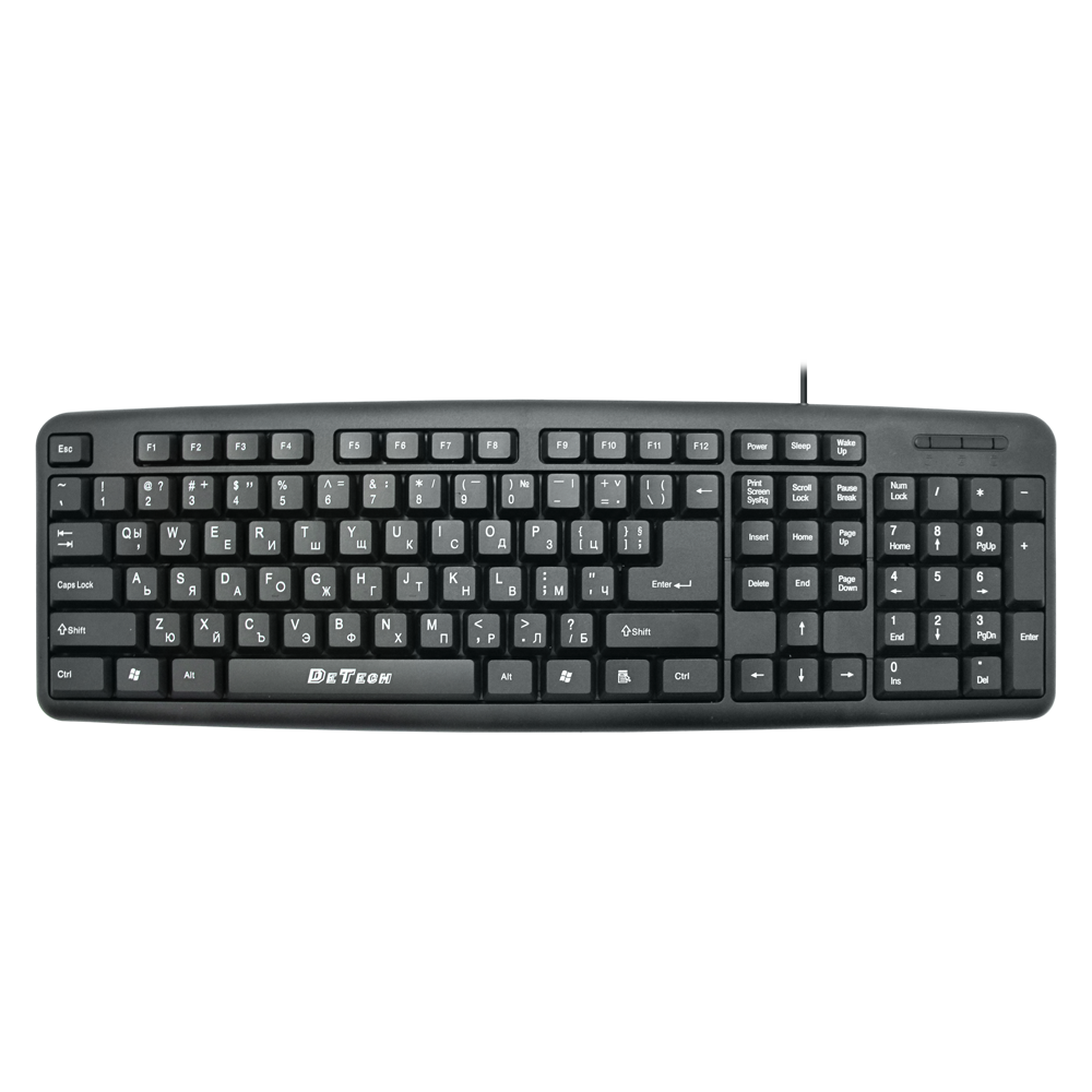 Клавиатура DeTech DE6083, PS2, Кирилизирана, Черен - 6083