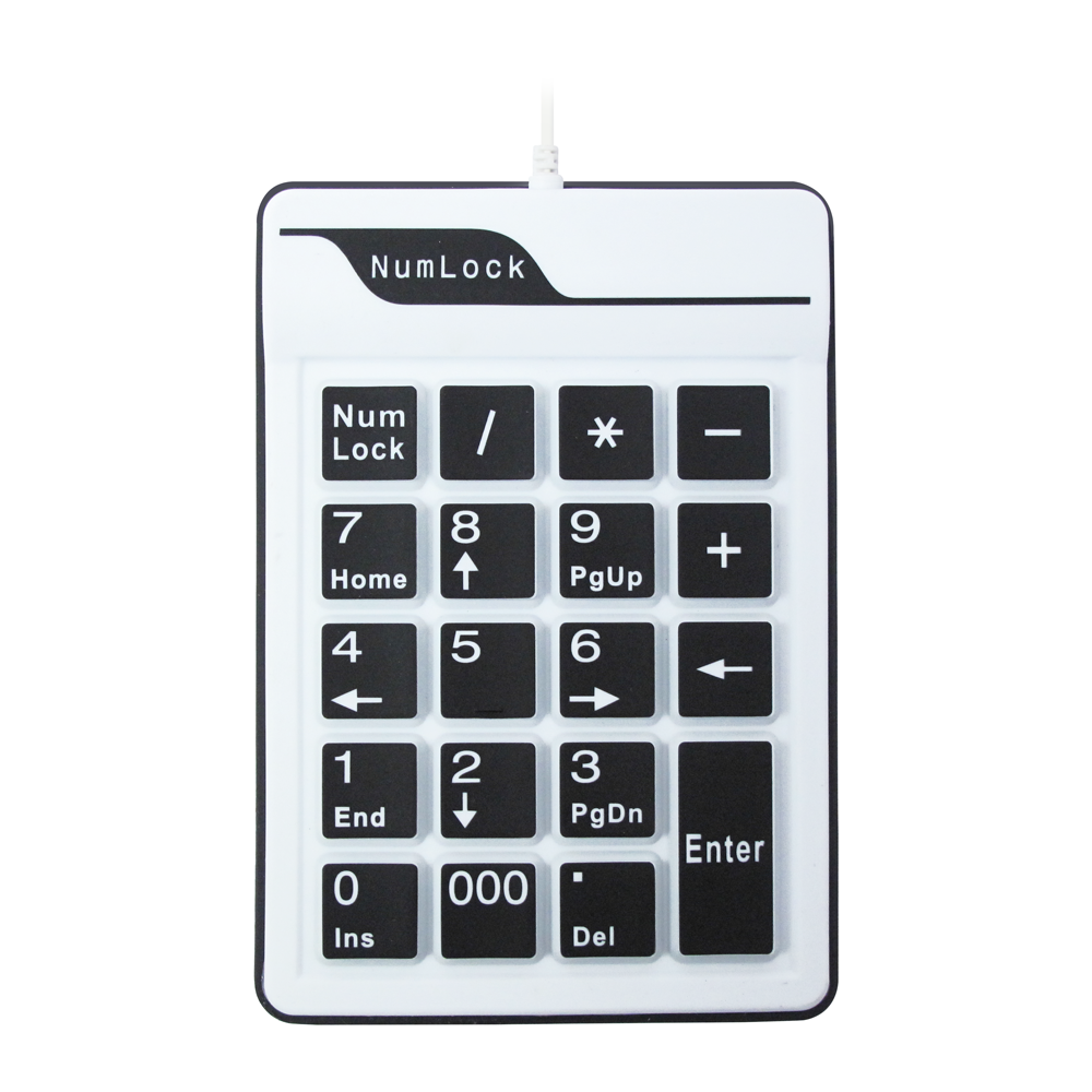 Клавиатура No Brand, NumPad, Силикон, USB, Бял - 6102