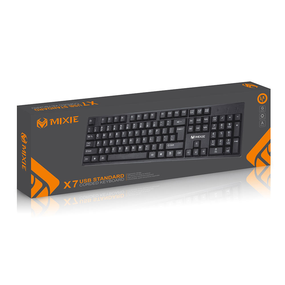 Клавиатура Mixie X7, USB, Черен - 6122