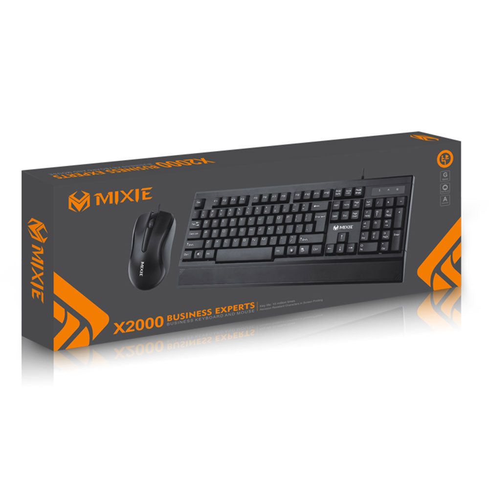 Комплект мишка и клавиатура Mixie X2000, Черен - 6123