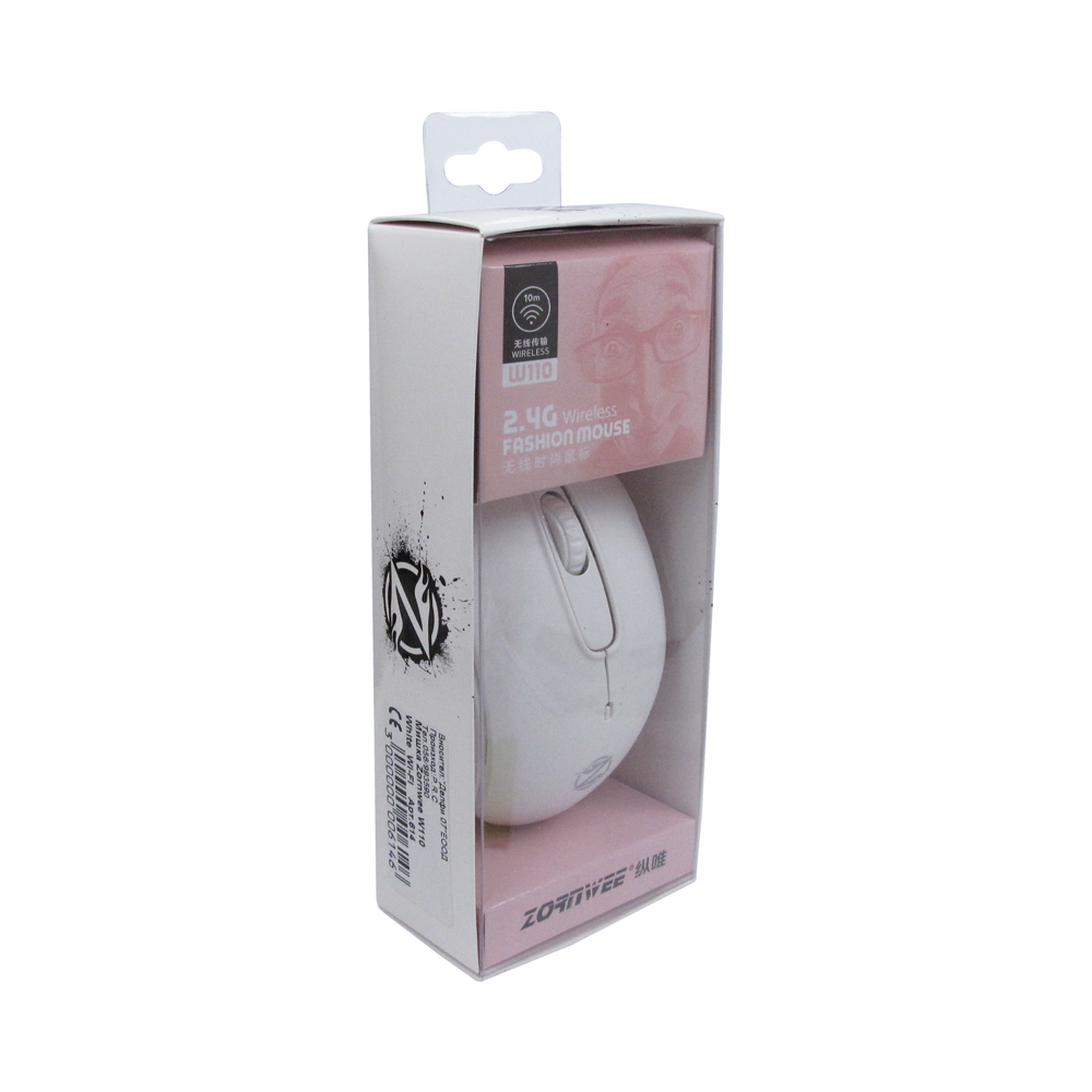 Мишка, ZornWee W110, Безжична, Бял - 614