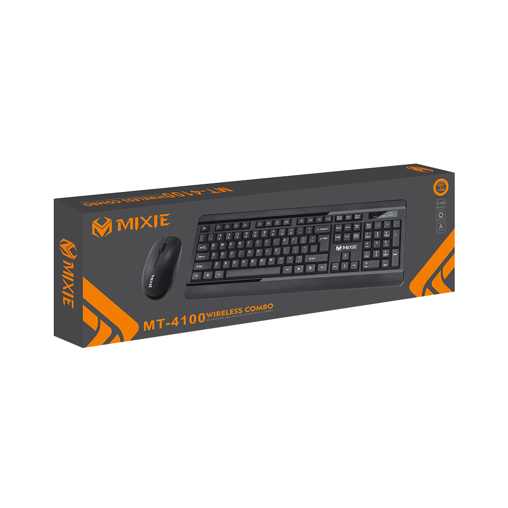 Комплект мишка и клавиатура Mixie MT-4100, Безжични, Черен - 6141